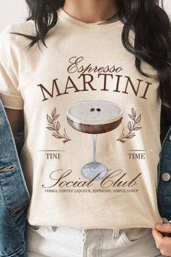 Espresso Martini Social Club Cream Short Sleeve Graphic Tee