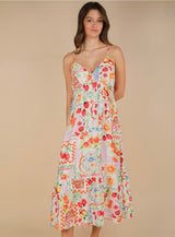 Farmers Market Print & White Midi Sundress