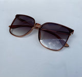 Social Butterfly Amber & Gold Frame Sunglasses with UV 400 Protection