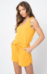 Tangerine Tank & Shorts Jumper w/Pockets