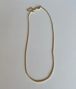 Gold Flat Thin Chain Necklace