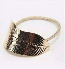 Feather Design Gold Ponytail Hair Tie