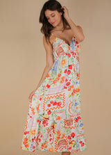 Farmers Market Print & White Midi Sundress