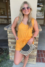 Tangerine Tank & Shorts Jumper w/Pockets