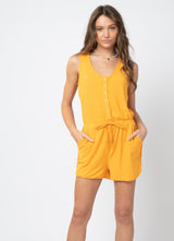 Tangerine Tank & Shorts Jumper w/Pockets