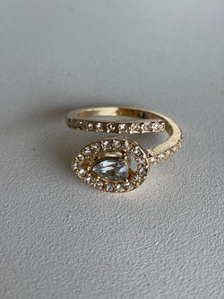 Classy Gold Rhinestone Wrap Ring