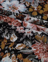 Floral Mesh Long Sleeve High Neck Sheath Blouse