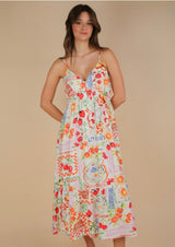 Farmers Market Print & White Midi Sundress