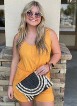 Tangerine Tank & Shorts Jumper w/Pockets