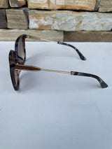 Social Butterfly Grey Tortoise & Gold Frame Sunglasses with UV 400 Protection