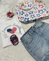All American Sweetheart White Graphic Tee