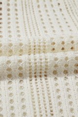 Beige Open Knit Cover Up Dress w/Drawstring Waist