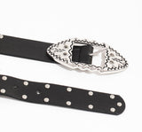 Black Belt w/Silver Studs & Aztec Buckle