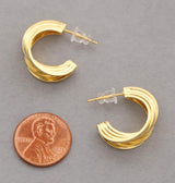 Gold Small Twisted Hoop Earrings