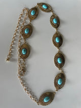 Sedona Antique Gold & Turquoise Concha Chain Belt