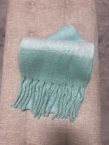 Aqua Blue Ombré Soft Scarf /Fringe