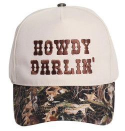Howdy Darlin’ Embroidered Camouflage Brim Trucker Hat