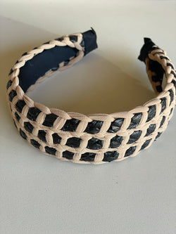 Natural & Black Braided Headband