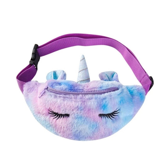 Unicorn Plush Purple Tie-Dye Kids Fanny Pack