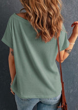 Coastal Waffle Knit Short Sleeve Top