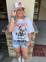 Cowgirls Wildest Angels Off-White Boxy Graphic Tee