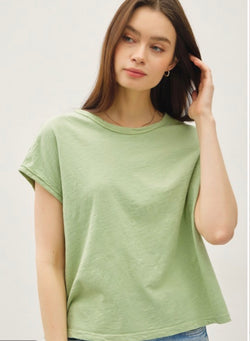 The Baja Mint Green Exposed Seam Boxy Muscle Top