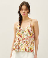 Terracotta Paisley Button Up Cami Tank
