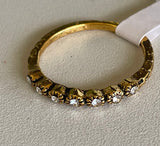 Antique Gold Rhinestone Ring - Size 8