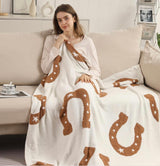 Horseshoes Brown & Cream Super Soft Throw Blanket