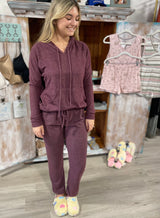 Sugar Plum Comfy Hooded Sweater with Front Pocket