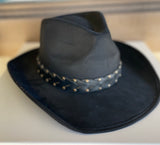 Lainey Black Cowgirl Hat w/Black Braided Band