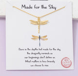 Made for the Sky 18K Gold Dipped Dragonfly Charm Necklace