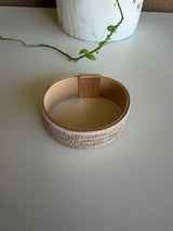 Gold & Rhinestone Magnetic Closure Bracelet