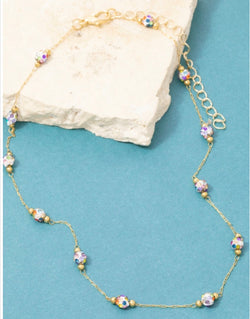 Gold & Colorful Ball Beaded Necklace