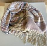 Boho Pink Stripe & Chevron Soft Rectangle Scarf w/Fringe