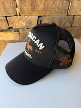 American Cowgirl Black Yee Haw Trucker Hat w/Adjustable Snap