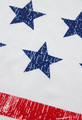 Vintage Stars & Stripes White Graphic Tank Top