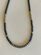 Black & Gold Flat Spacer Bead Necklace