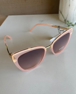 Retro Cateye Pink Champagne & Gold Sunglasses