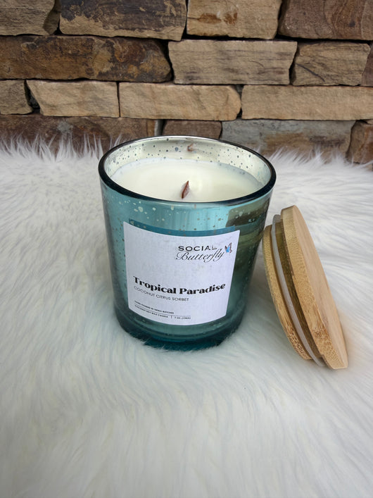 Tropical Paradise Coconut Citrus Sorbet Coconut Soy Wax 7oz Candle