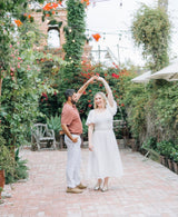 White Smocked Bodice & Bubble Sleeve Midi Dress
