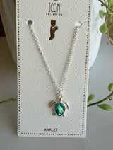 Sea Turtle Silver Chain & Abalone Anklet