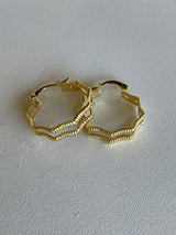 Wavy Small Gold Hoop Earrings