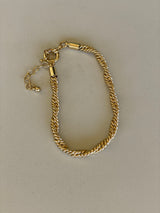 Twisted Rope Gold Bracelet w/Adjustable Size