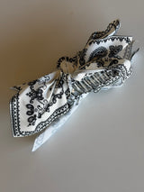 Black & White Paisley Print Bow Hair Clip