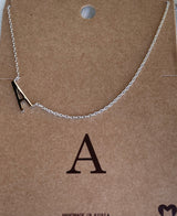 Silver Sideways Initial “A” Necklace