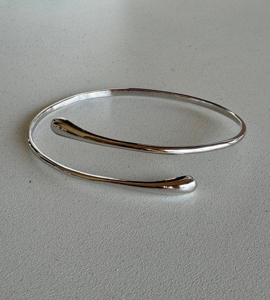 18K White Gold Dipped Wrap Bangle Bracelet