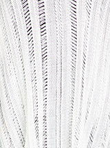 Malibu White Crochet OS Cover-Up w/Side Cinch Tie & Tassels