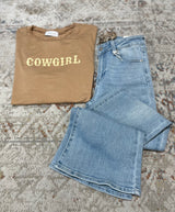 “Cowgirl” Desert Tan Short Sleeve Graphic Tee