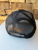 American Cowgirl Black Yee Haw Trucker Hat w/Adjustable Snap